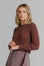 Cropped ribbed sweater brown