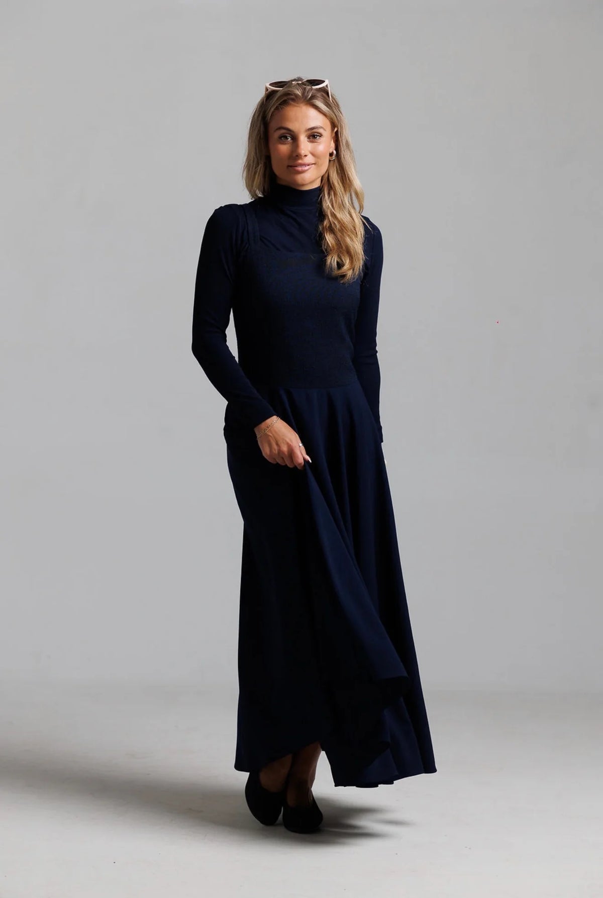 Tweed Jumper and Turtleneck - Navy