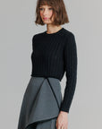 Cropped ribbed sweater black