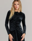 Velvet Rosette dress black