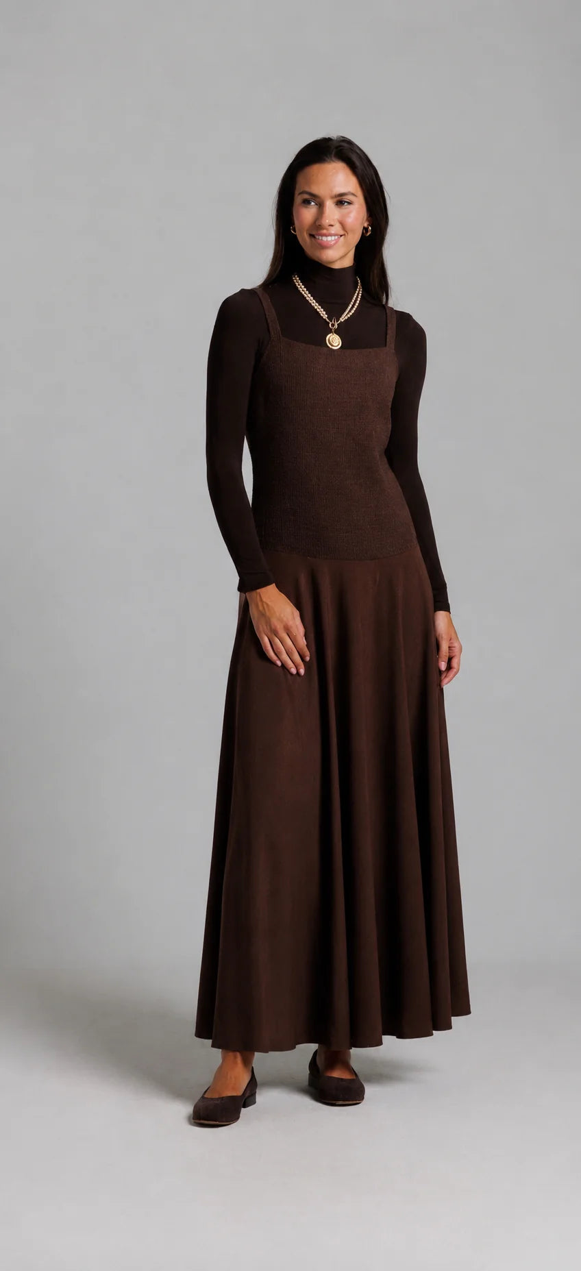 Tweed Jumper and Turtleneck - Brown