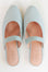 Blue Scalloped Mules