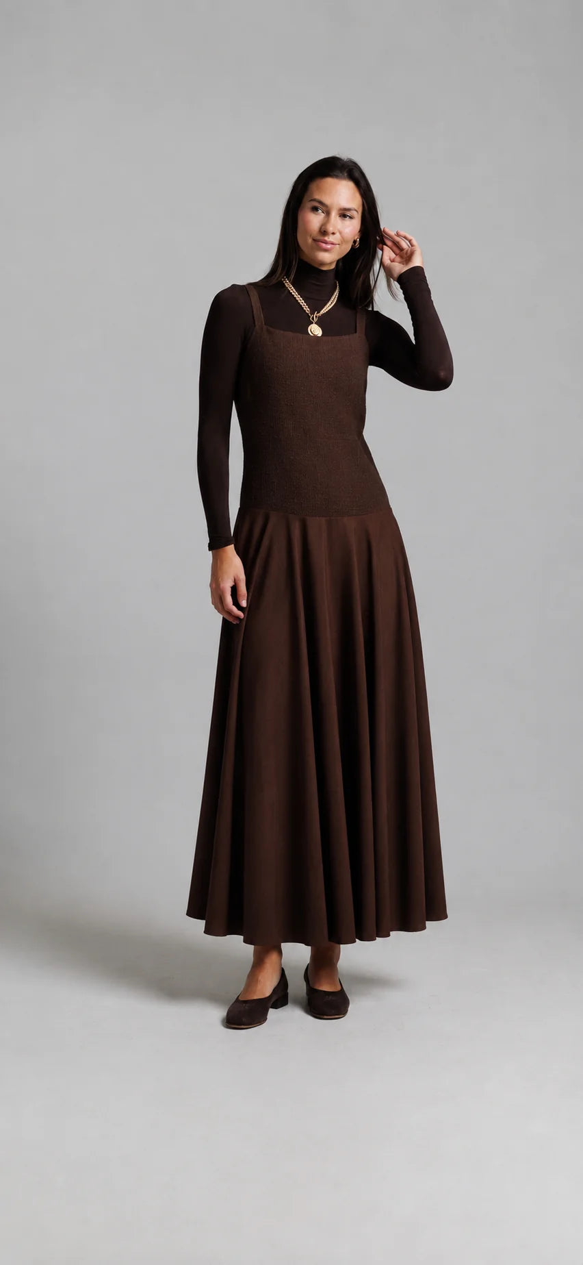 Tweed Jumper and Turtleneck - Brown