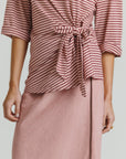 Striped Knot Tee Pink