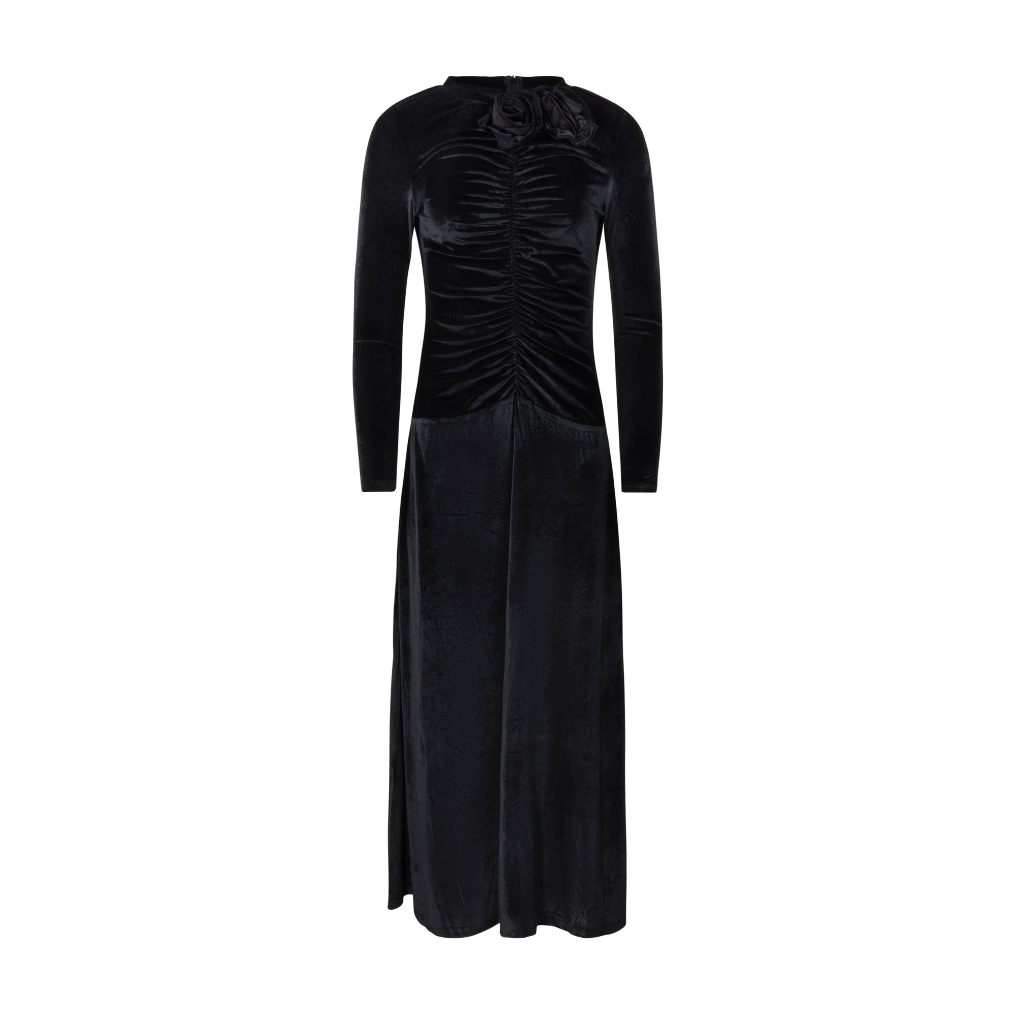 Velvet Rosette dress black