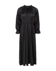 Satin smock dress black
