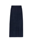 Cable Knit Midi Skirt Navy