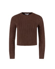 Cropped ribbed sweater brown