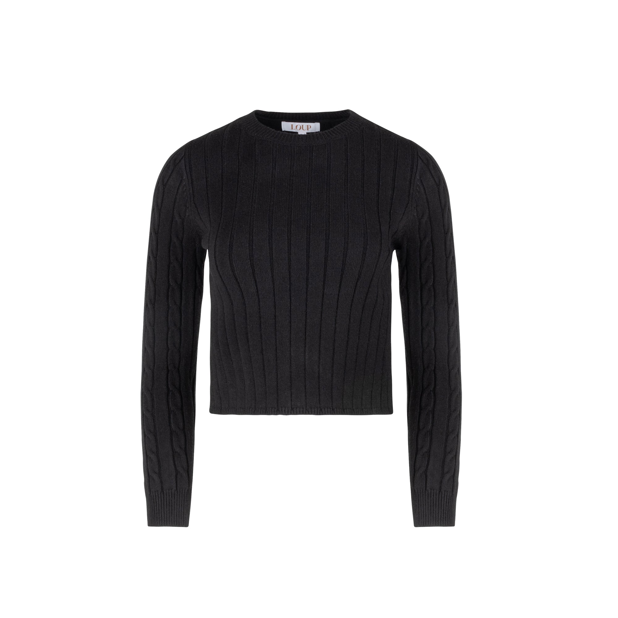 Cropped ribbed sweater black