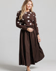 Wool Polka Dot Skirt - Brown