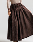 Wool Polka Dot Skirt - Brown
