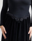Velvet Lace V Maxi - Black