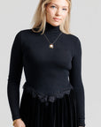 Velvet Lace V Maxi - Black