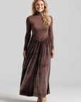 Velvet Lace V Maxi - Brown