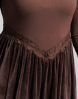 Velvet Lace V Maxi - Brown