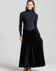 Velvet Lace V Maxi - Black