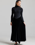 Velvet Lace V Maxi - Black