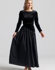 Velvet V Side Line Maxi - Black