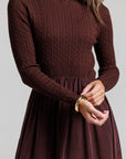Cable Knit Pointelle - Maroon