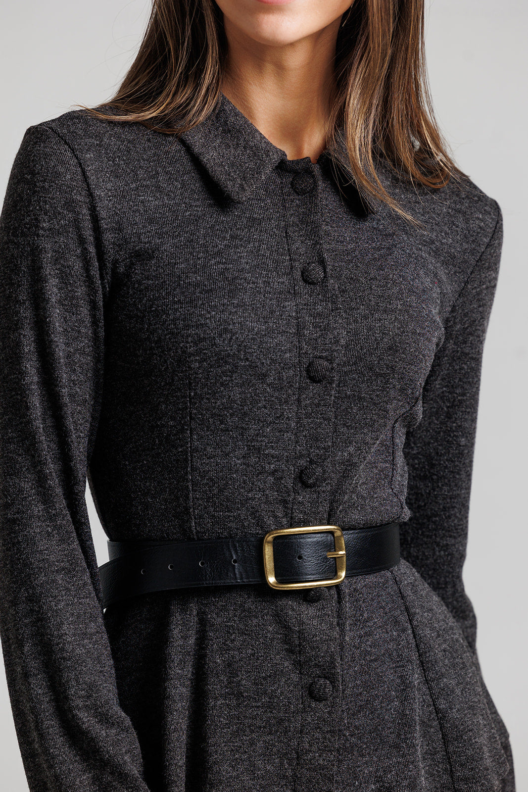 Cinched Waist Cardi - Grey