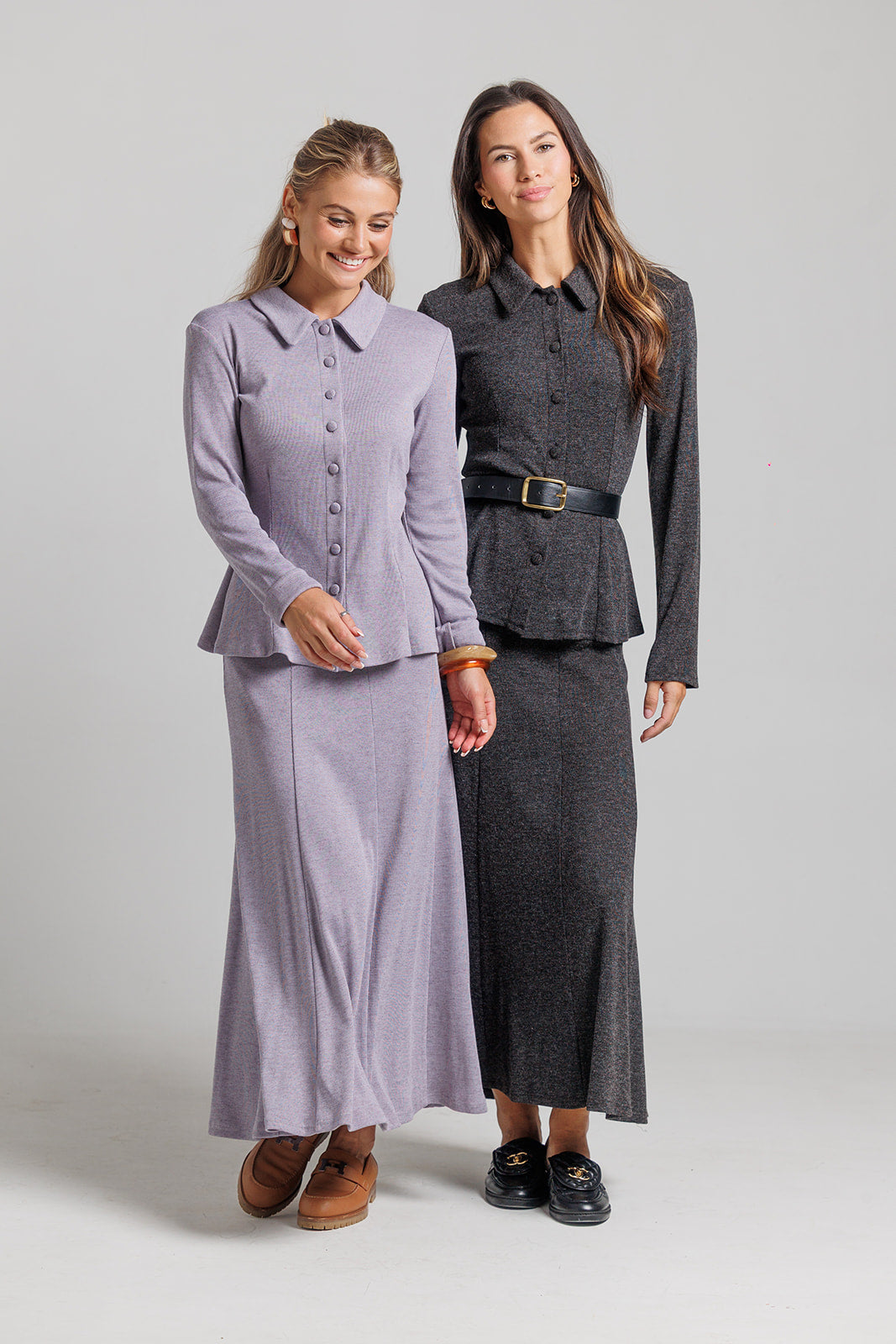 Paneled Midi Skirt - Lavender