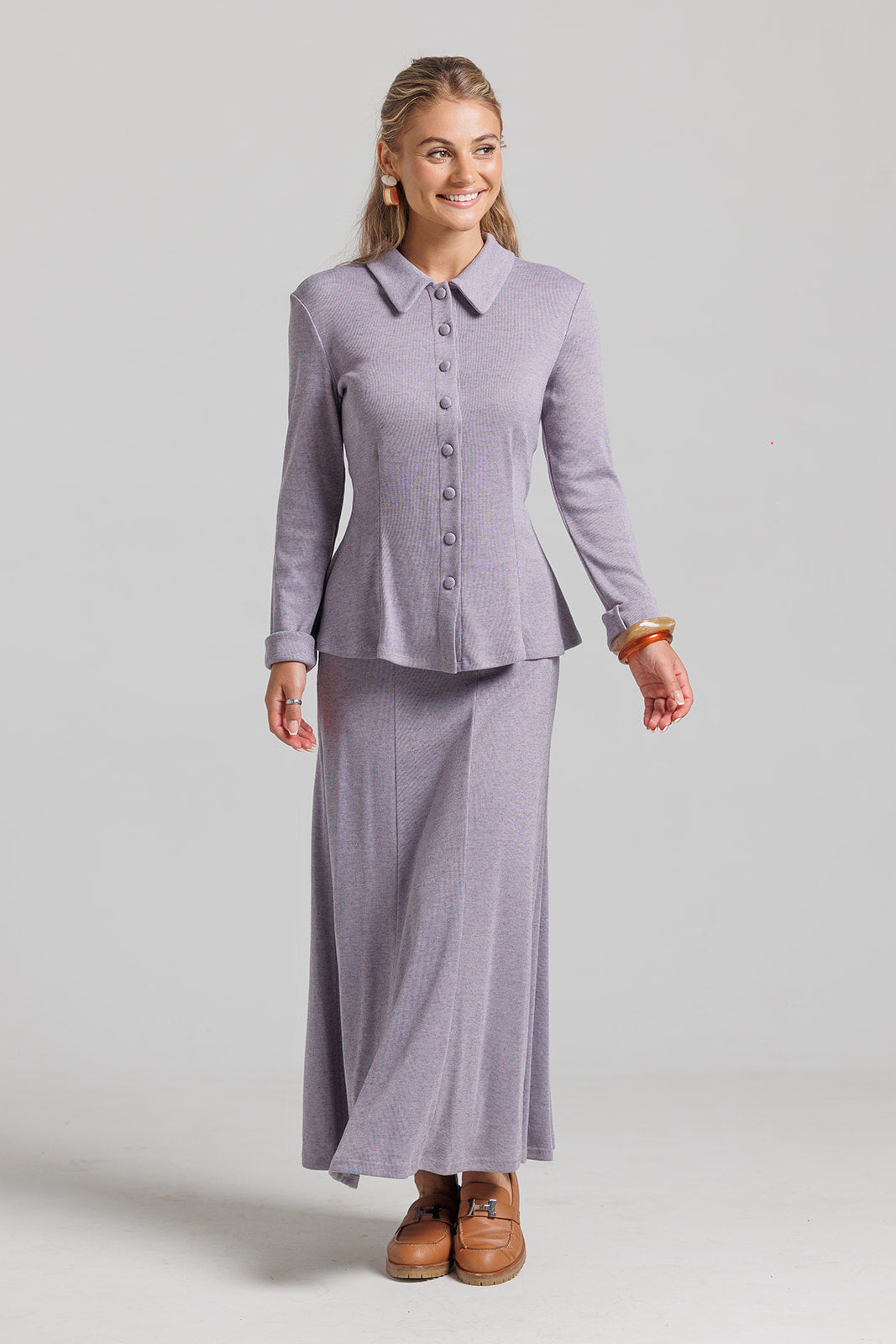 Cinched Waist Cardi - Lavender