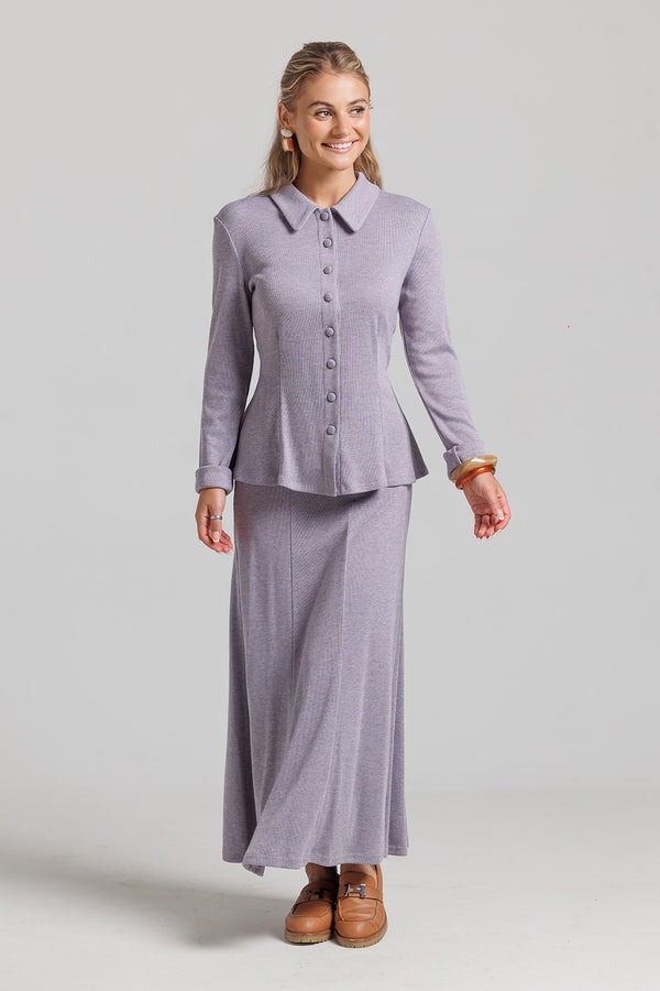 Cinched Waist Cardi - Lavender