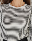 Black signature striped tee