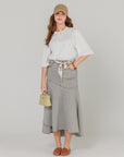 Stretch denim skirt grey