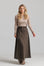 Wool Trench Skirt - Brown