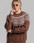 Jacquard Sweater - Brown