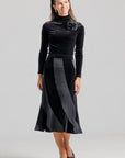 Velvet Linear Skirt - Black