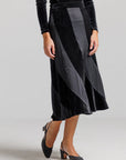 Velvet Linear Skirt - Black