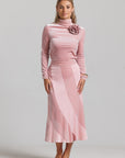 Velvet Linear Skirt - Pink