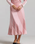 Velvet Linear Skirt - Pink