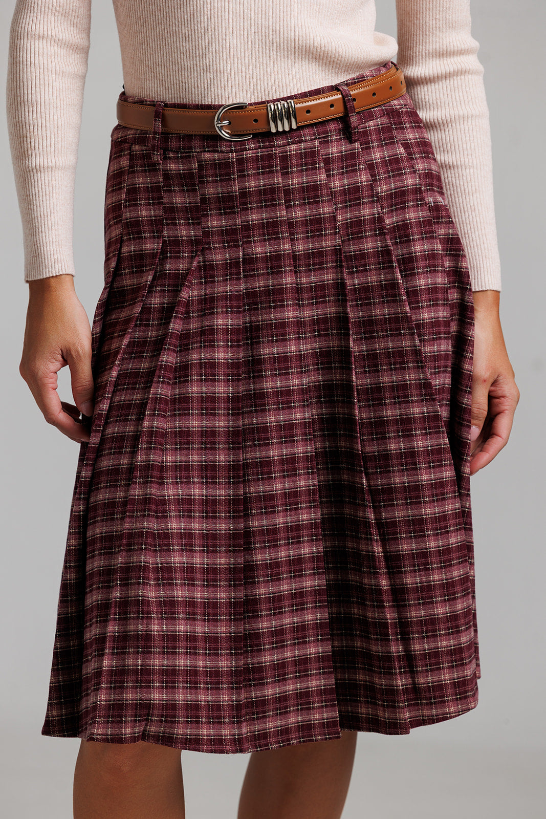 Plaid Skirt - Pink