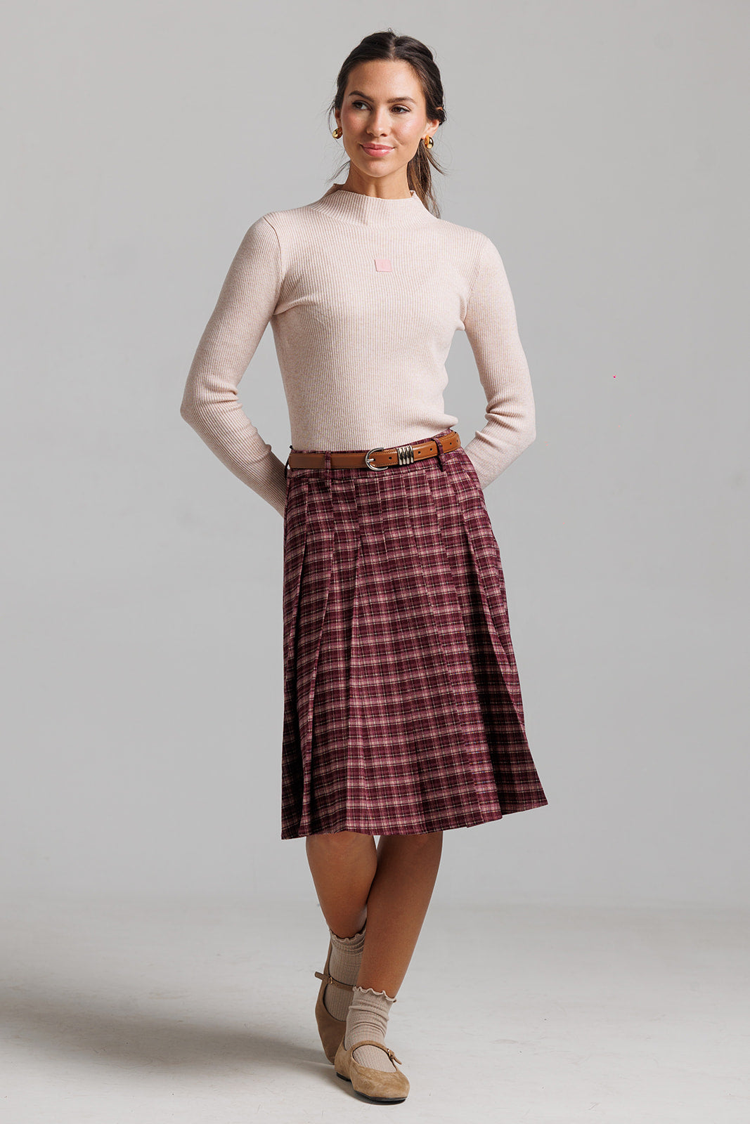Plaid Skirt - Pink