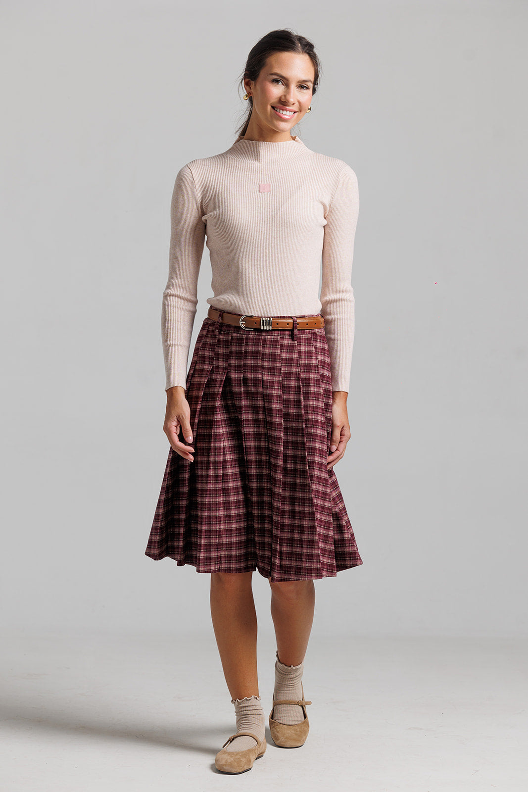 Plaid Skirt - Pink