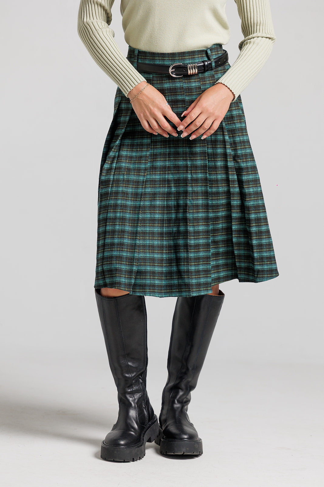 Plaid Skirt - Green