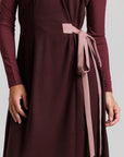 Wool Wrap Jumper - Plum