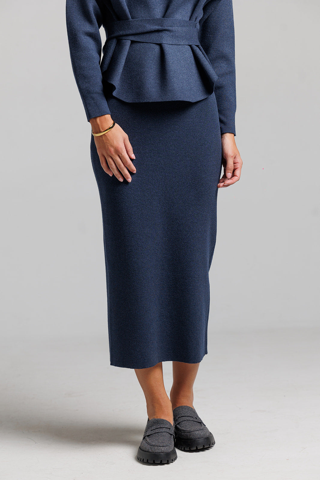 Knit Skirt Set - Blue