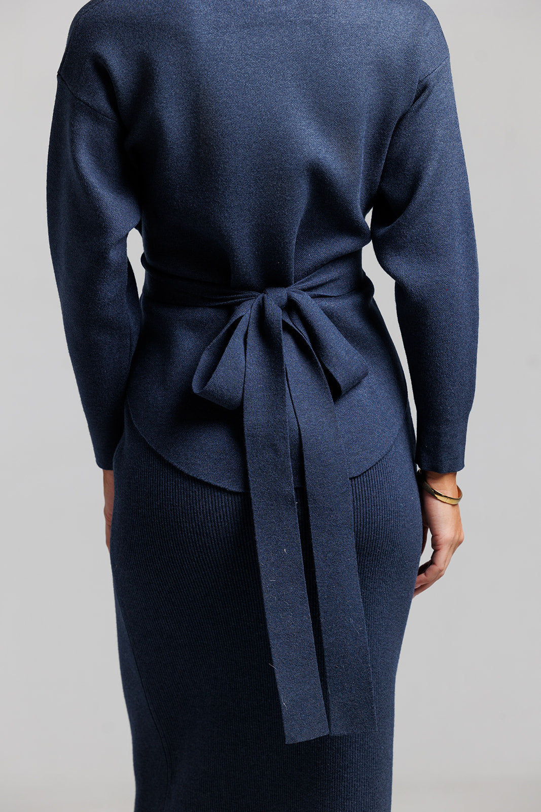 Knit Wrap Top Set - Blue