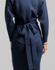Knit Wrap Top Set - Blue