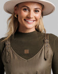 Leather Patch Turtleneck - Olive
