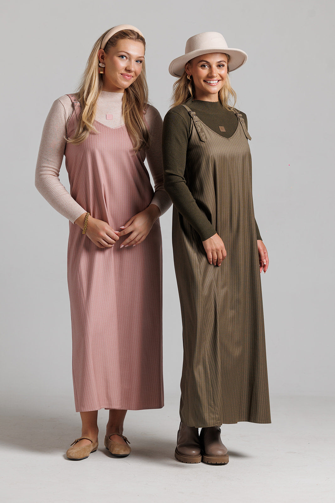 Pinstripe Buckle Slip Jumper - Pink