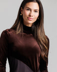 Velvet Pinstipe Dress - Cocoa Brown
