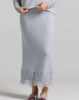 Lace Knit Skirt Set - Light Blue