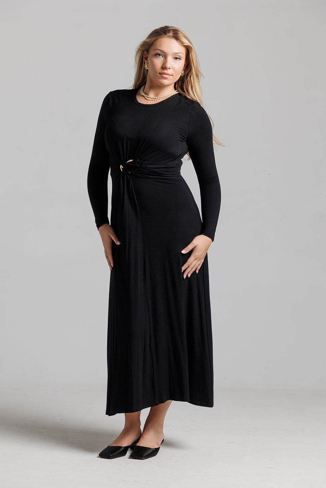 Draped Knot Maxi - Black