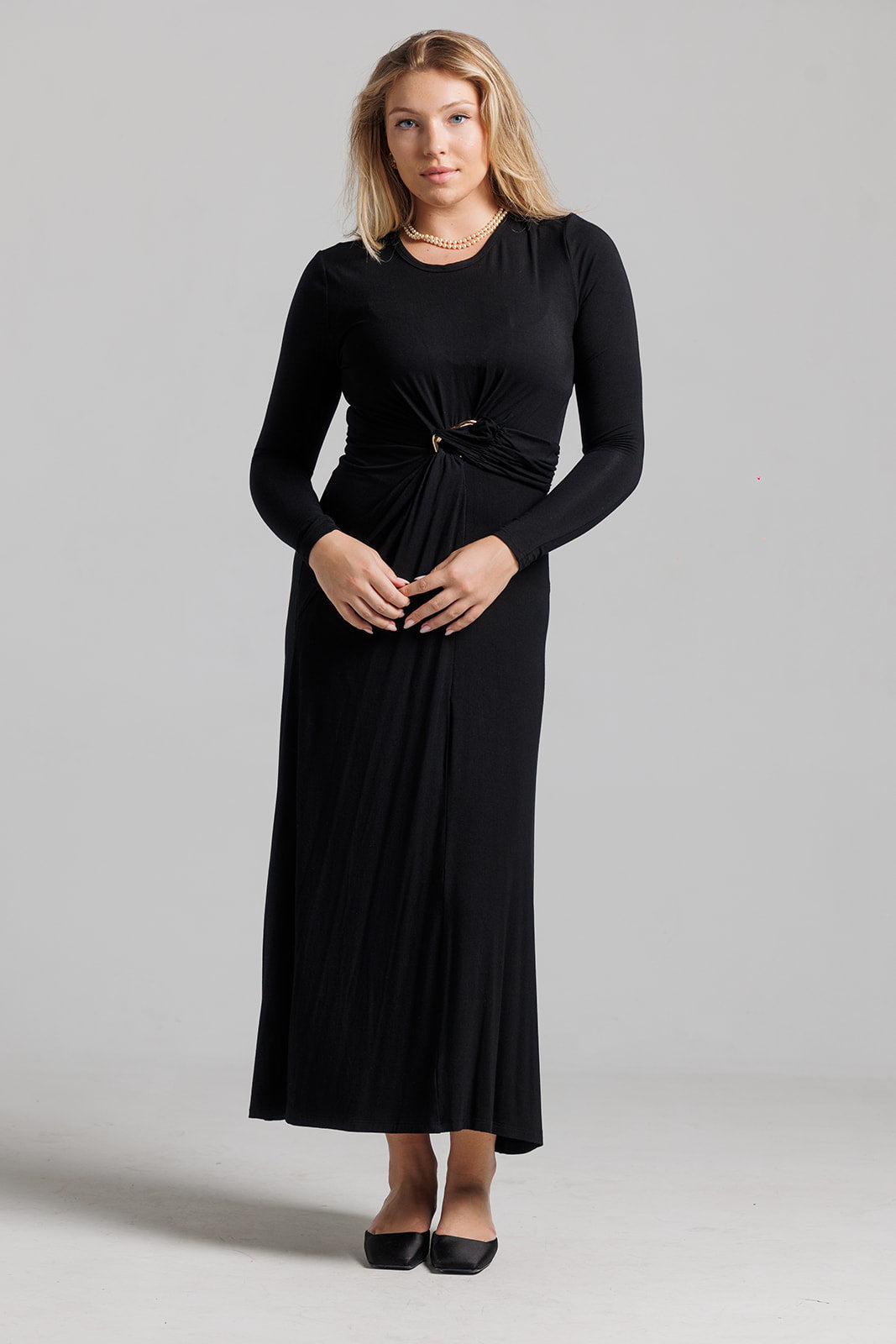 Draped Knot Maxi - Black