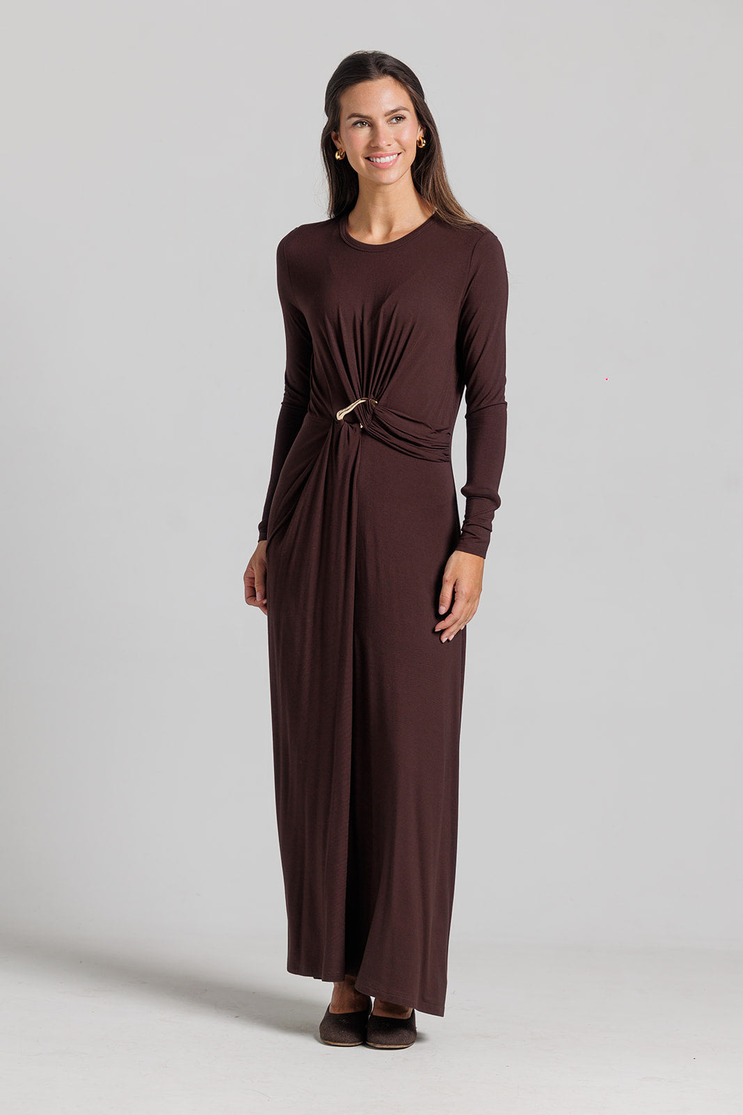 Draped Knot Maxi - Brown